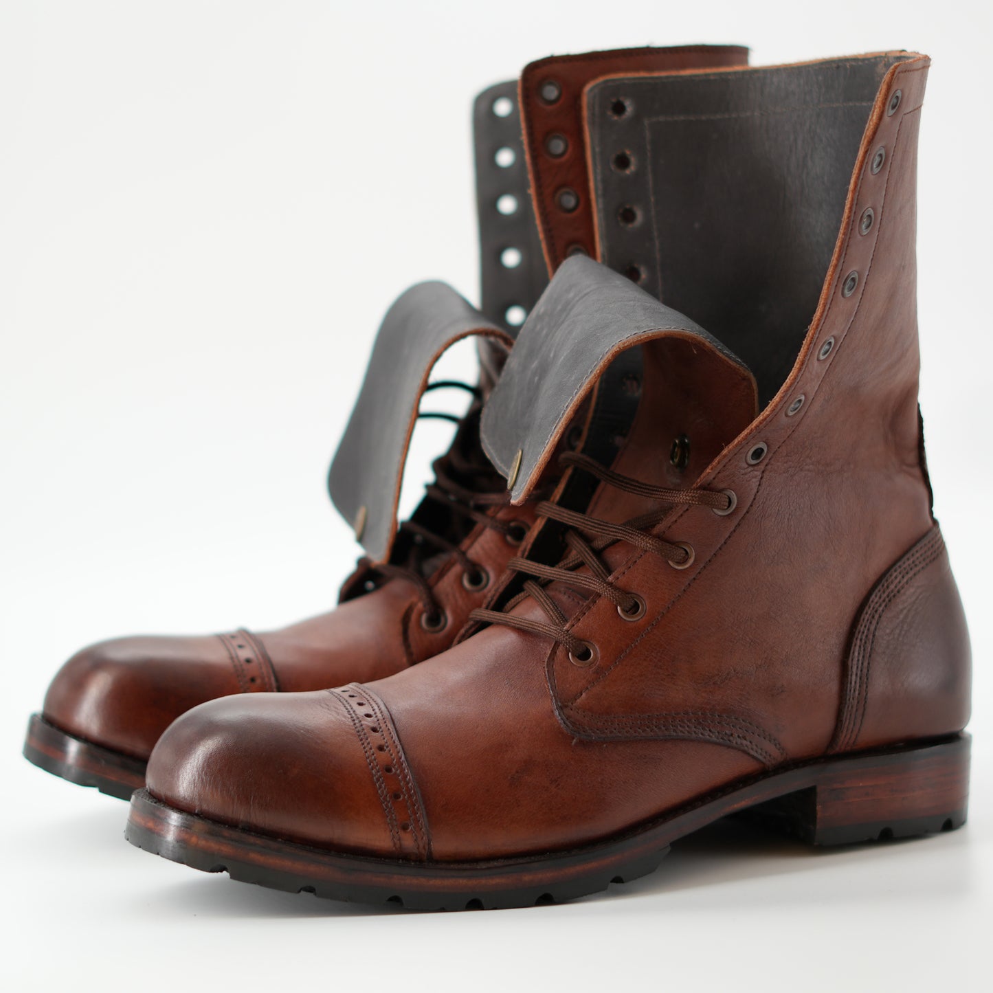 Handmade Black Combat Boots for Men Crafted from Full Grain Leather