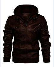 Men's Antique Brown Leather Bomber Jacket