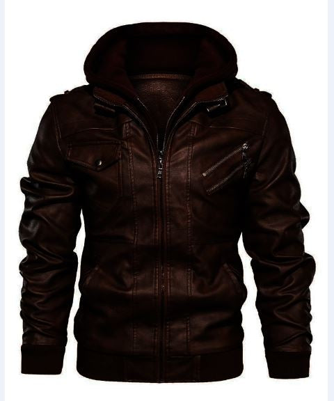 Men's Antique Brown Leather Bomber Jacket