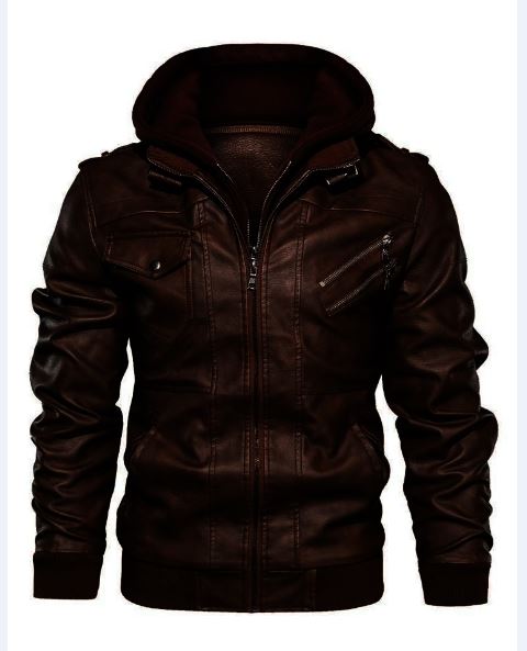 Men's Antique Brown Leather Bomber Jacket