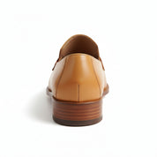 back-view - Handmade Men Formal Shoes, Tan Color Leather Moccasins Shoes Loafer