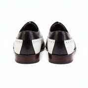 Black and White Leather Brogue Dress Shoes - back-view
