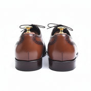 Brown Brogue Leather Formal Dress Shoes - back-view