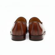 Brown Leather Tassel Moccasins Formal Dress Shoes - back-view