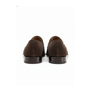 Brown Suede Leather Moccasins Loafer Slip Ons - back-view