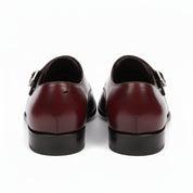 Burgundy Monk Leather Shoes - back-view