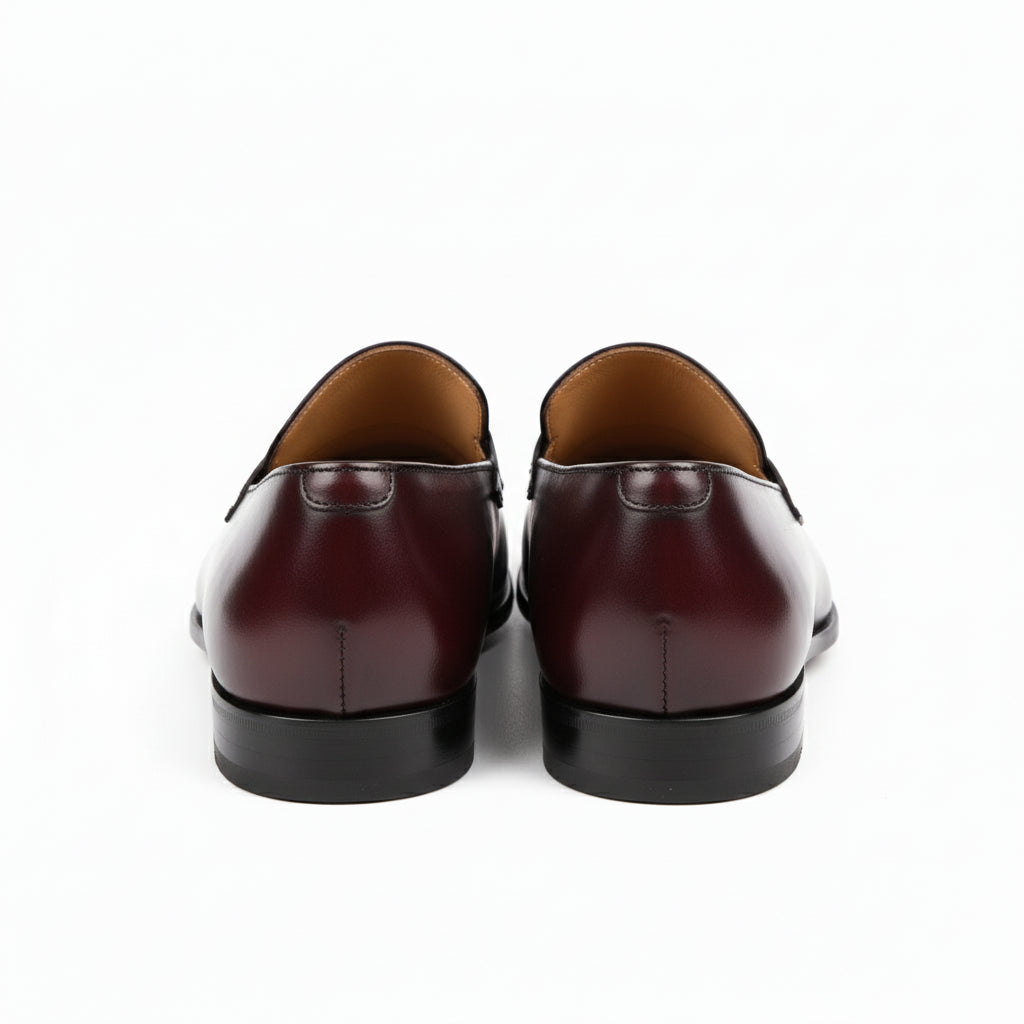 Dark Burgundy Leather Formal Shoes - back-view