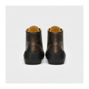 back-view - Distressed Leather Motorcycle Sneakers