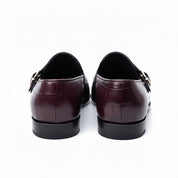 Double Monk Leather Dress Shoes, Penny Loafer Style - back-view
