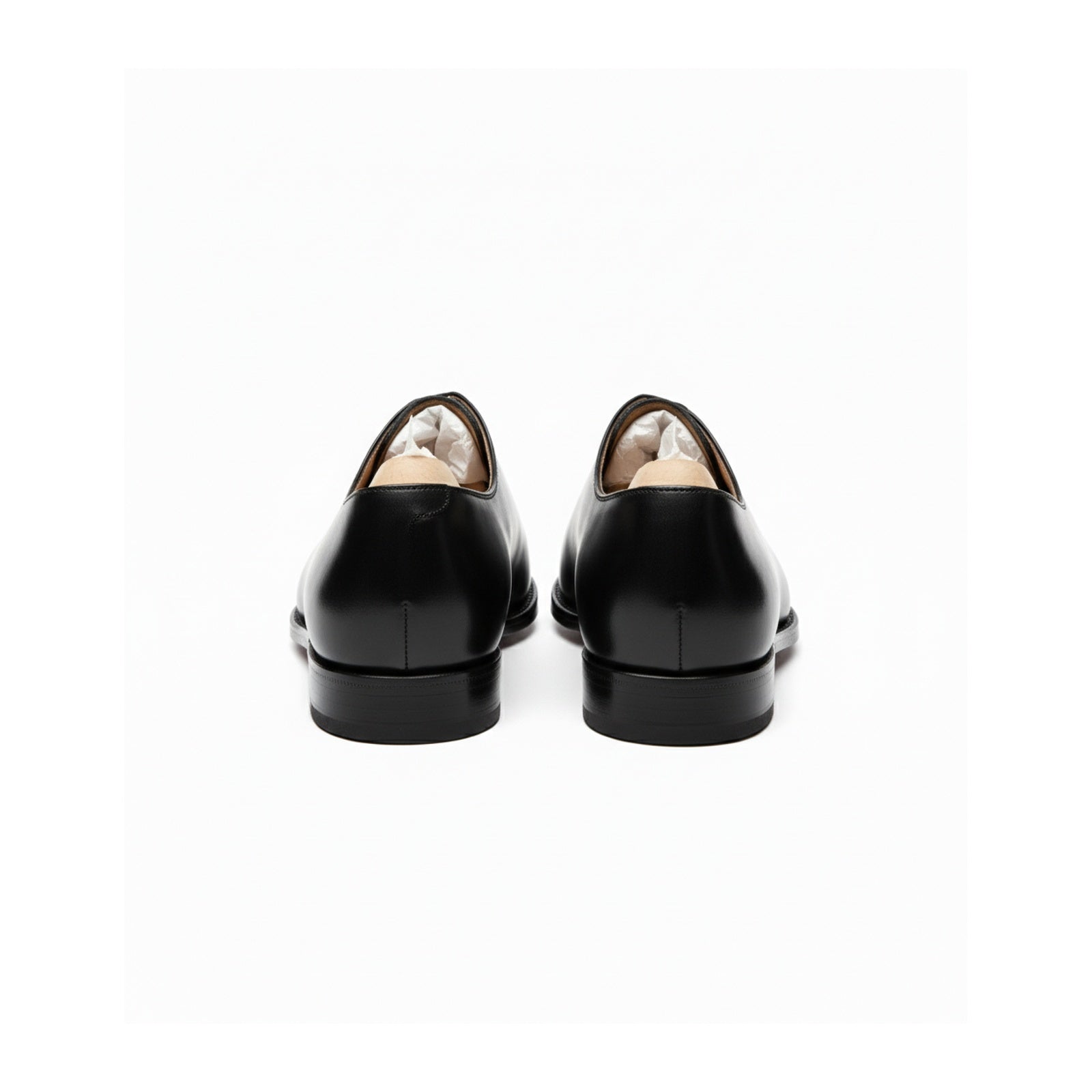 Men's Black Leather Oxford Dress Shoes - back-view