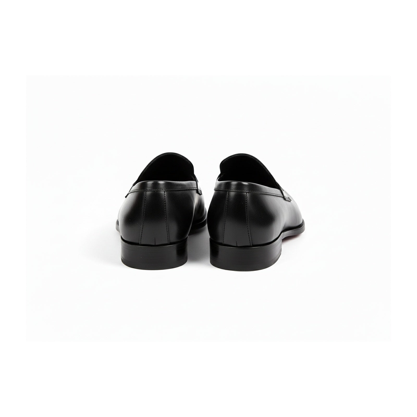 Men's Black Leather Tuxedo Shoes for Formal Events - back-view
