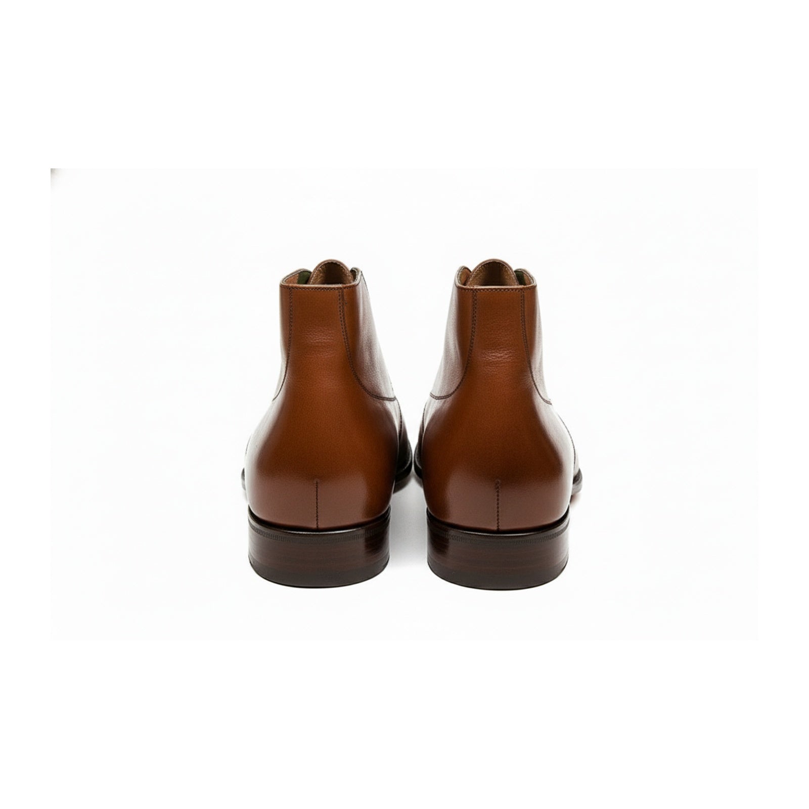 Men's Brown Leather Ankle Boots - Chukka Style - back-view