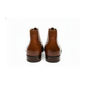 Men's Brown Leather Ankle Boots - Chukka Style - back-view
