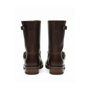 Men's Maroon Leather Work Boots - back-view
