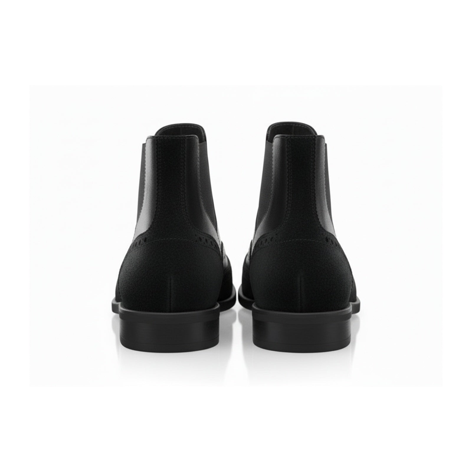 Men's Black Leather Chelsea Boots - back-view