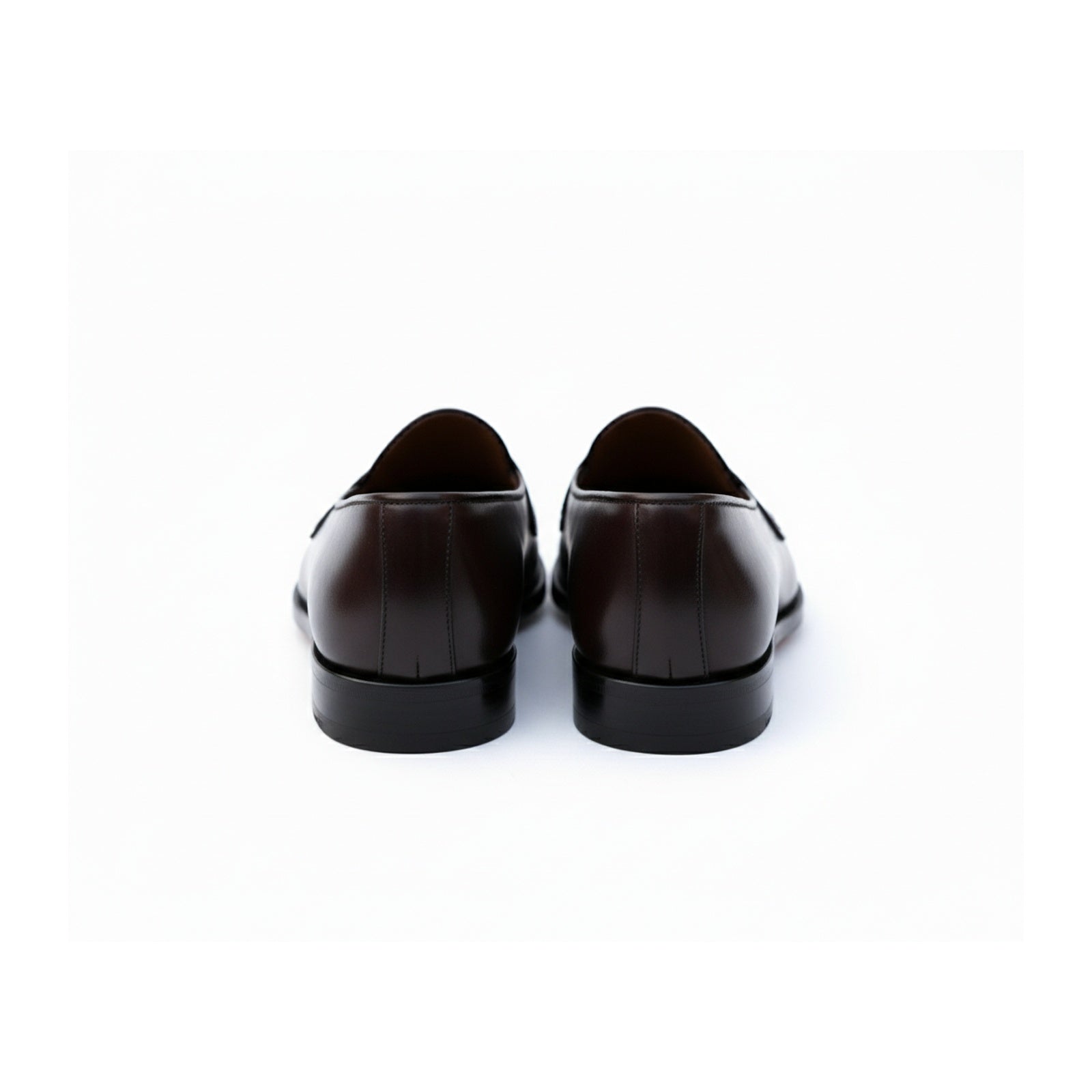 Men's Black Leather Moccasins - back-view