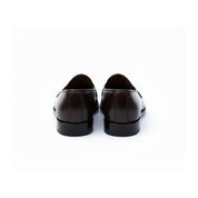 Men's Black Leather Moccasins - back-view