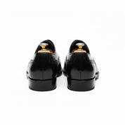 Men's Black Leather Brogue Oxford Shoes - back-view