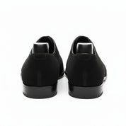 Men's Black Suede Oxford Dress Shoes - back-view