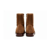 Men's Brown Suede Zipper Ankle Boots - back-view
