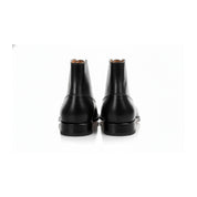 Men's Black Leather Brogue Dress Boots - back-view