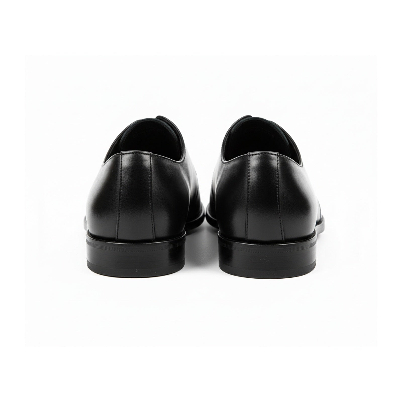 Men's Black Leather Lace-up Dress Shoes - back-view