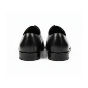Men's Black Leather Lace-up Dress Shoes - back-view