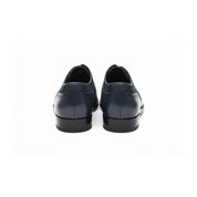Men's Black Suede & Leather Wingtip Shoes - back-view