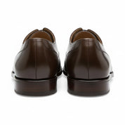 Men's Dark Brown Leather Oxford Dress Shoes - back-view