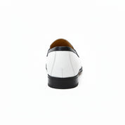 back-view - Handmade Men Two Tone Penny Loafer Shoes, Men Spectatorleather Shoes
