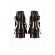 Handmade Mens Black Leather Boots, Men Black Jodhpurs Leather Boot - back-view