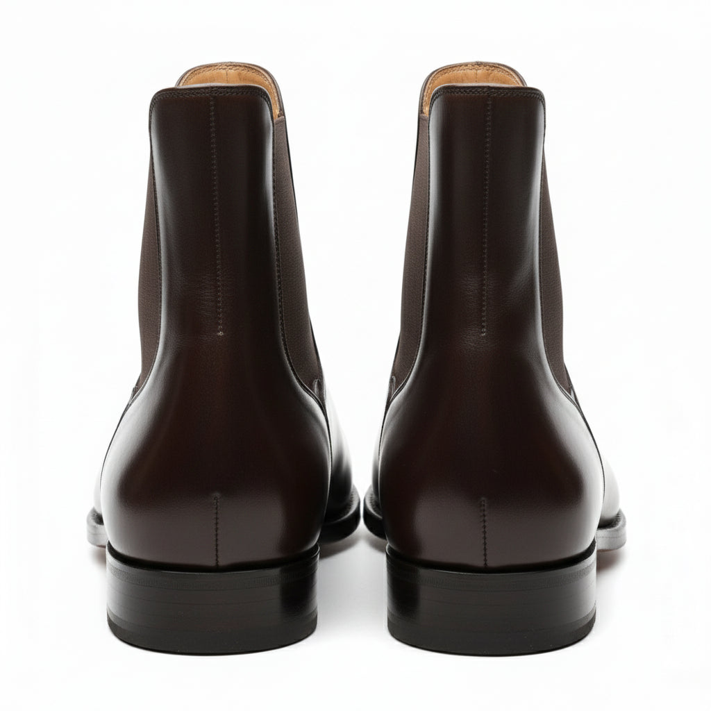 Men's Black Leather Chelsea Boots - back-view