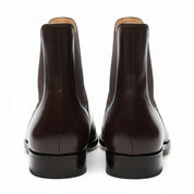Men's Black Leather Chelsea Boots - back-view