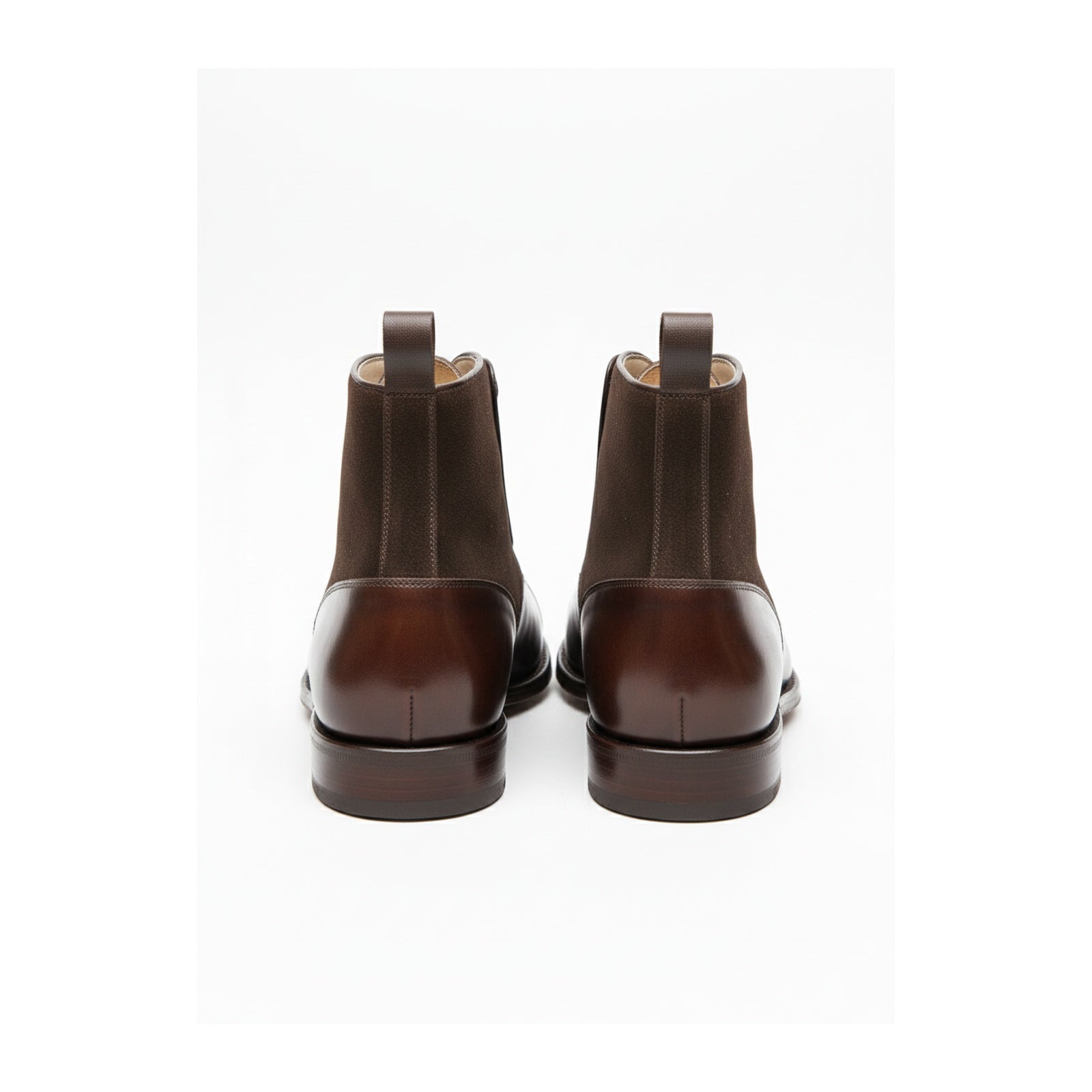 Handmade Mens Brown Button Boots, Men Gentlemen Ankle Boots, Leather Boot - back-view