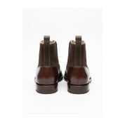 Handmade Mens Brown Button Boots, Men Gentlemen Ankle Boots, Leather Boot - back-view