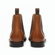 Handmade Mens Brown Chelsea Leather Boot, Mens Leather Boot, Men Ankle Boot - back-view