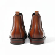 Men's Cow Leather Wingtip Dress Boots - back-view