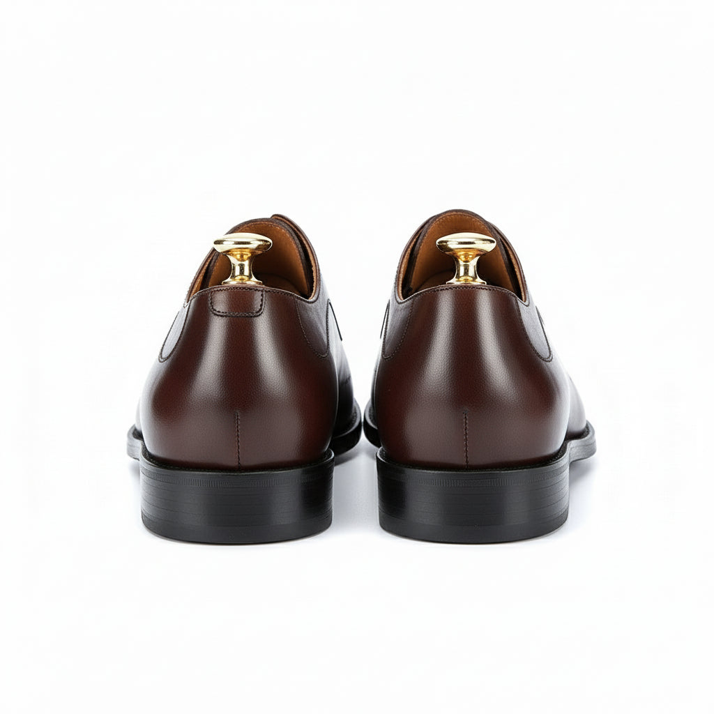 Men's Black Leather Formal Dress Shoes - back-view