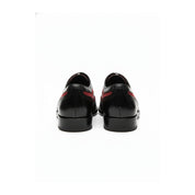 Handmade Mens Oxford Wing Tip Suede and Calf Leather Black and Red - back-view
