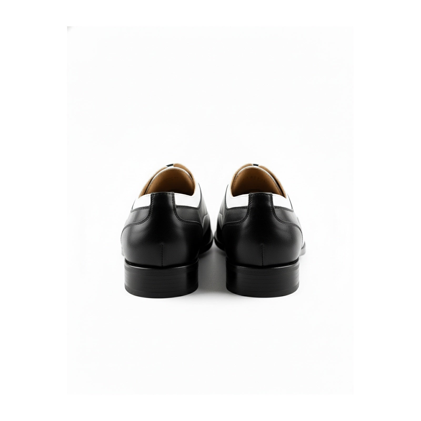 Handmade Mens Spectator Shoes, Men Black and White Lace Up Shoes, Shoes - back-view