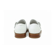 Men's White Leather Oxford Dress Shoes - back-view