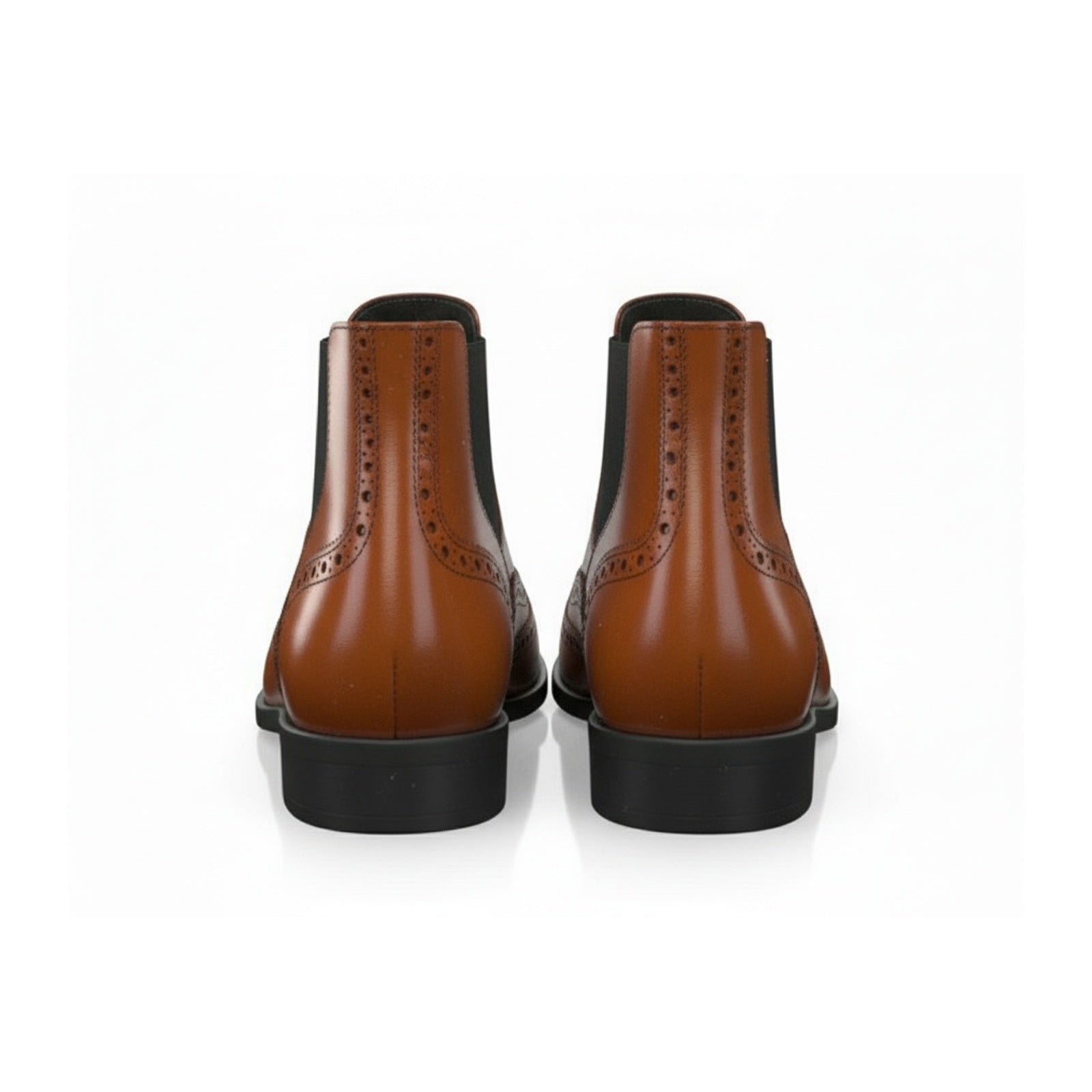 Men's Tan Leather Chelsea Boots - back-view