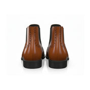 Men's Tan Leather Chelsea Boots - back-view