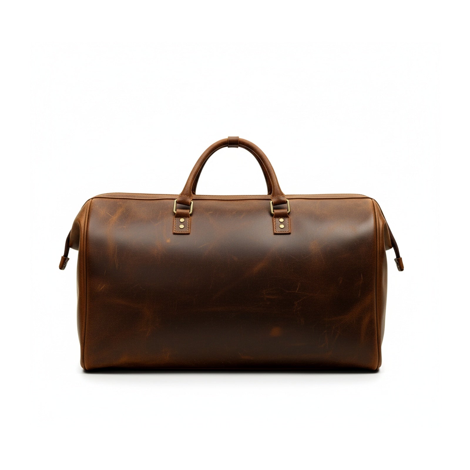 Men's Genuine Leather Travel Duffel Bag - back-view
