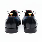 Leather Formal Dress Shoes in Black and Blue - back-view
