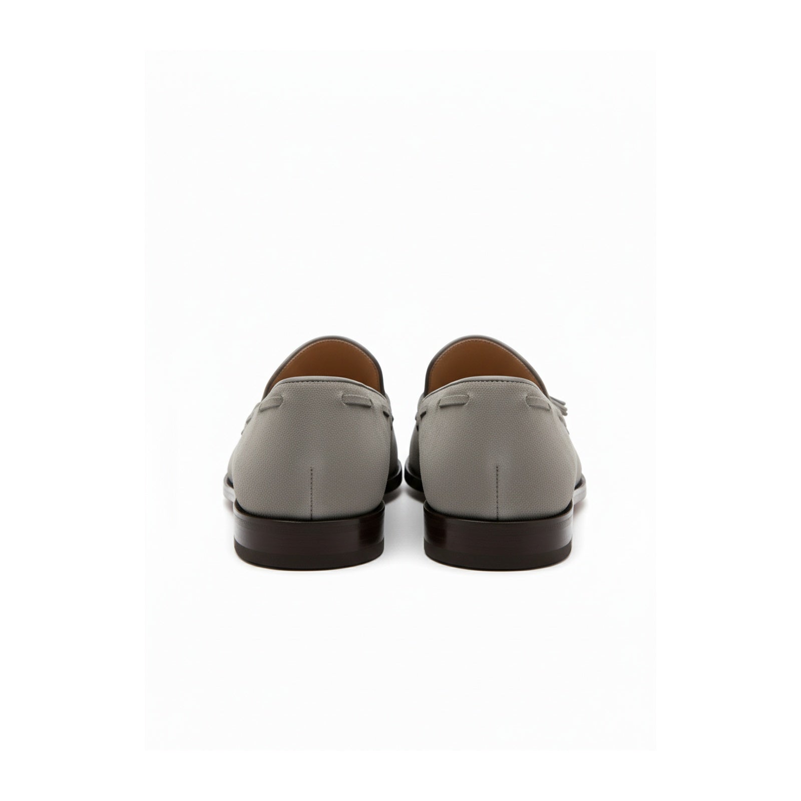Light Gray Suede Tassel Moccasins - back-view