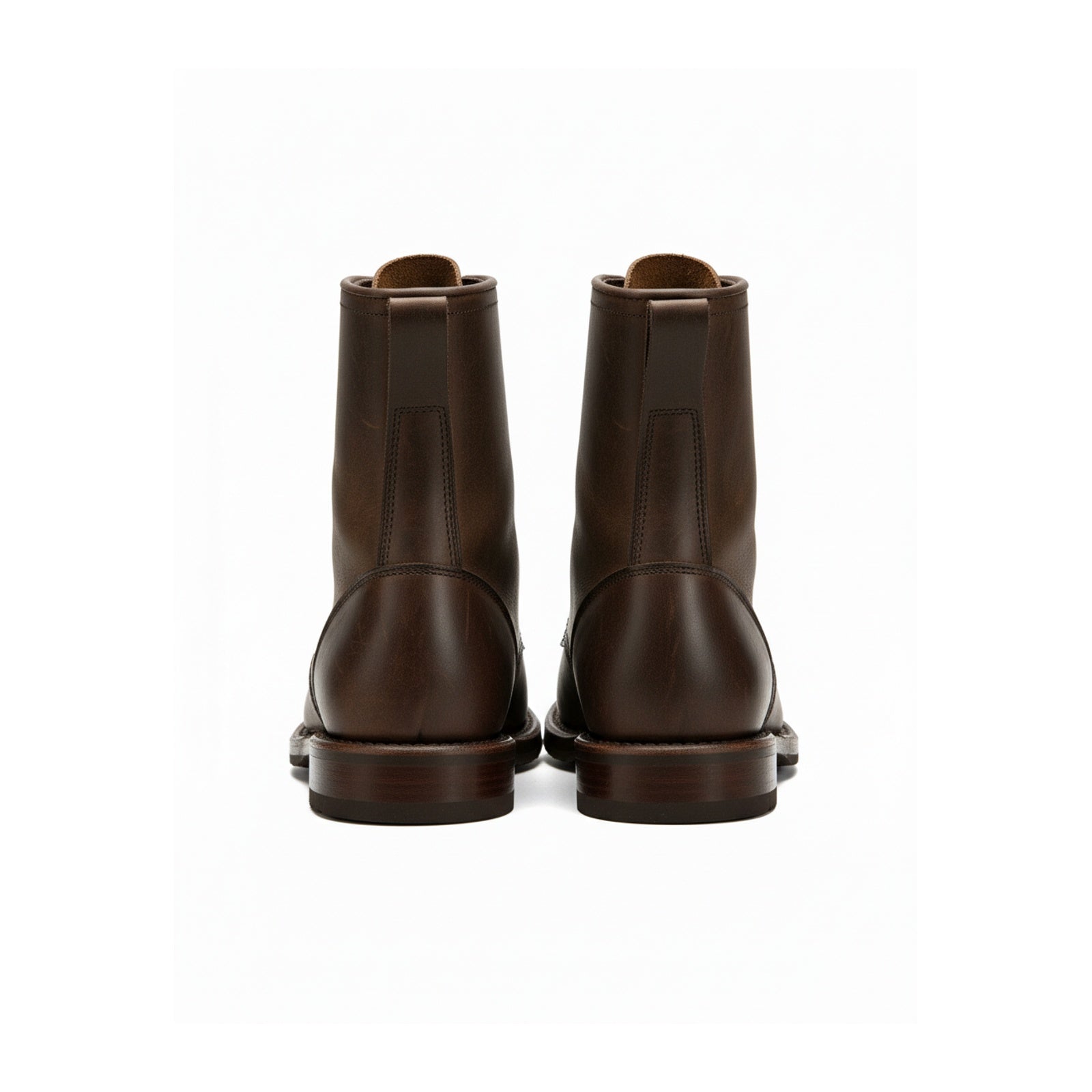 Men Brown Combat Boot, Lace Up Boots, Handmade Leather Boot - back-view