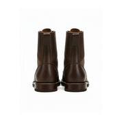 Men Brown Combat Boot, Lace Up Boots, Handmade Leather Boot - back-view