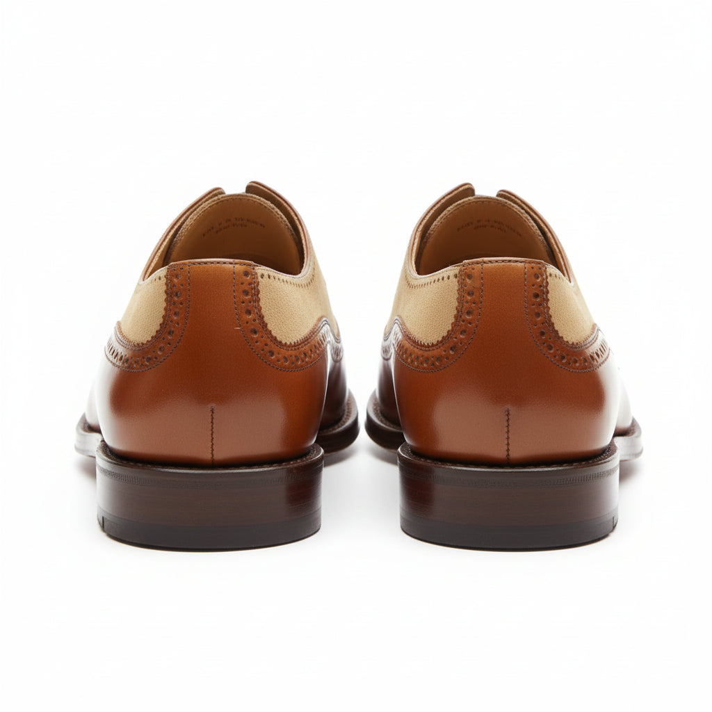 Men Spectator Shoes, Wingtip Brogue Two Tone Shoes, Formal Dress Shoes - back-view