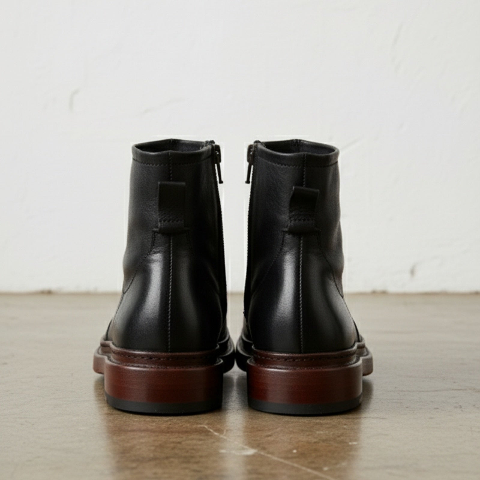 back-view - Men's Ankle Boots, Leather Ankle Boots, Casual Leather Boots